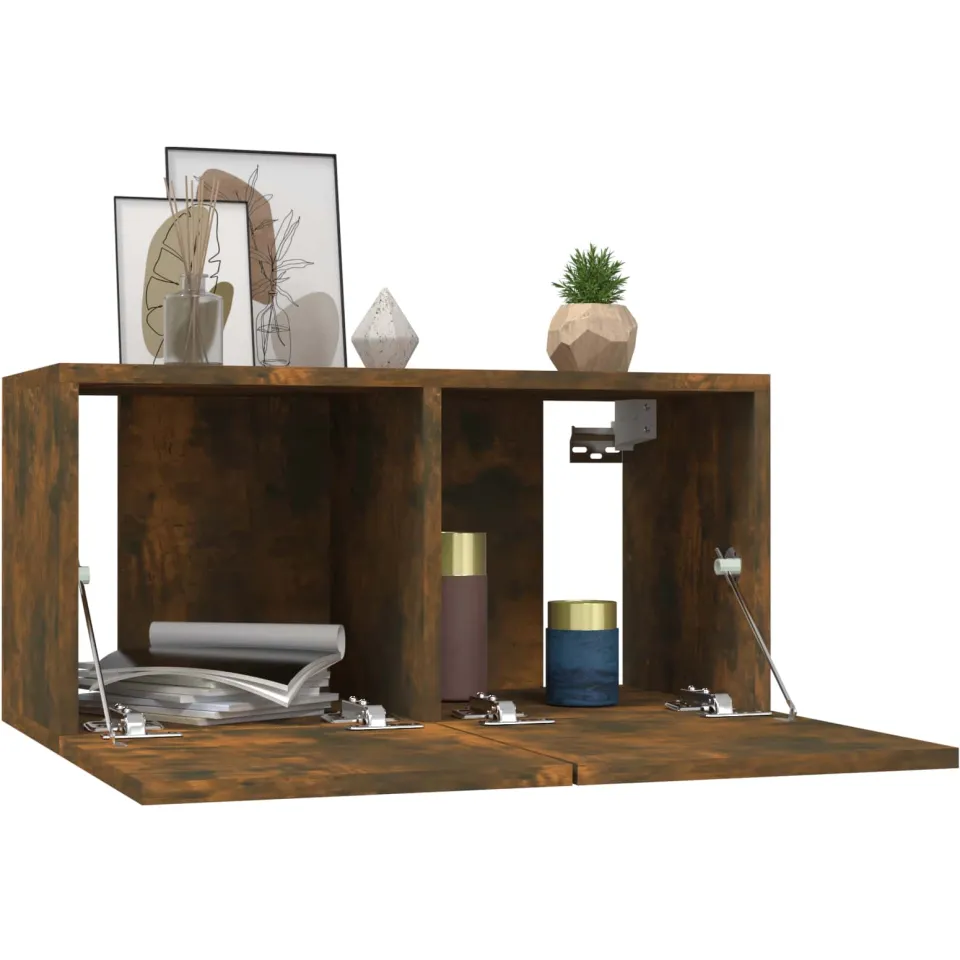 vidaXL Tv-hangmeubelen 2 st 60x30x30 cm gerookt eikenkleurig Bruin