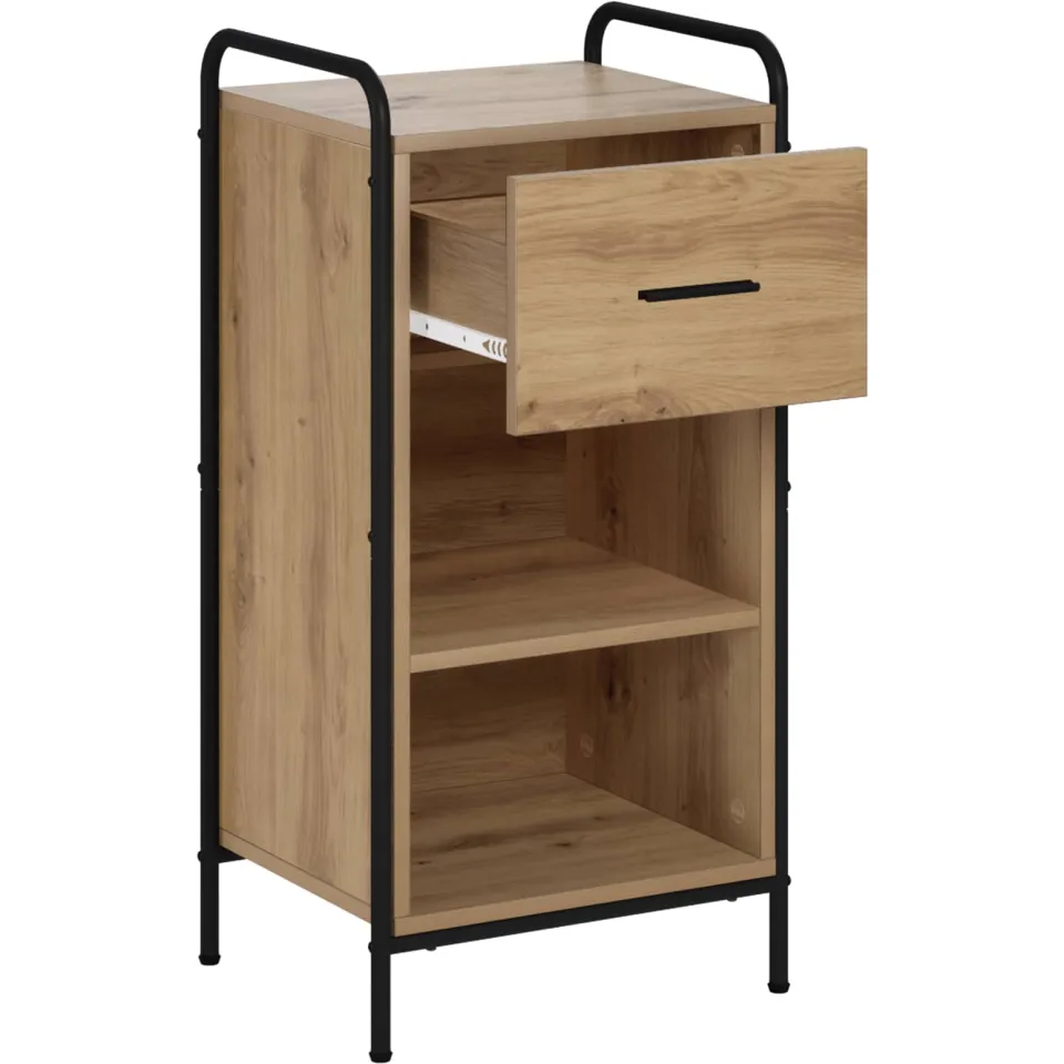 vidaXL Dressoir Artisanaal eiken 97 x 33 x 81 cm Bewerkt hout Bruin