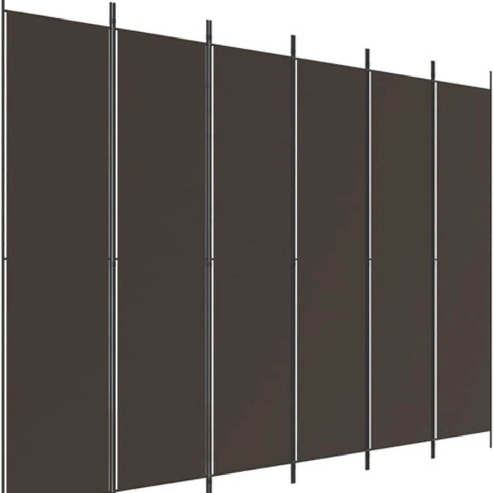 vidaXL Kamerscherm met 6 panelen 300x220 cm stof bruin, foto 3