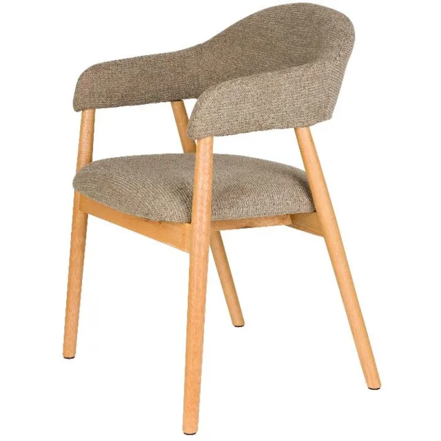 Puur Clay arm eetkamerstoel hout - donkerbruin