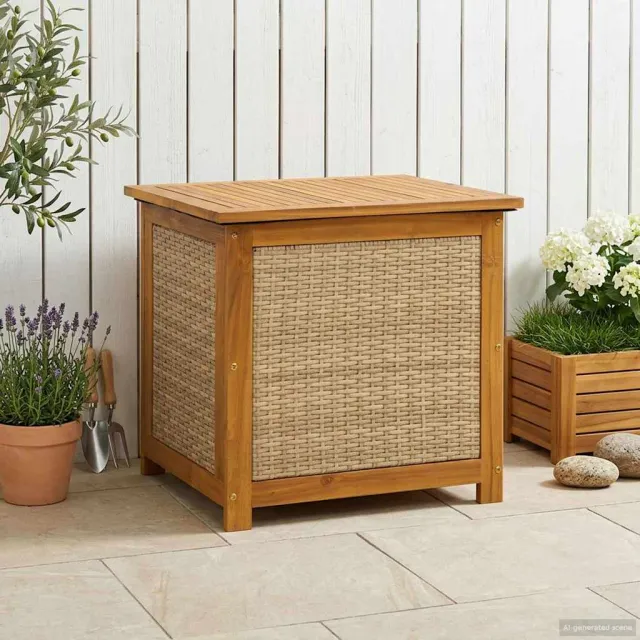 vidaXL Tuinopslagdoos 88 L Massief Acaciahout 60 x 50 x 56 cm Beige