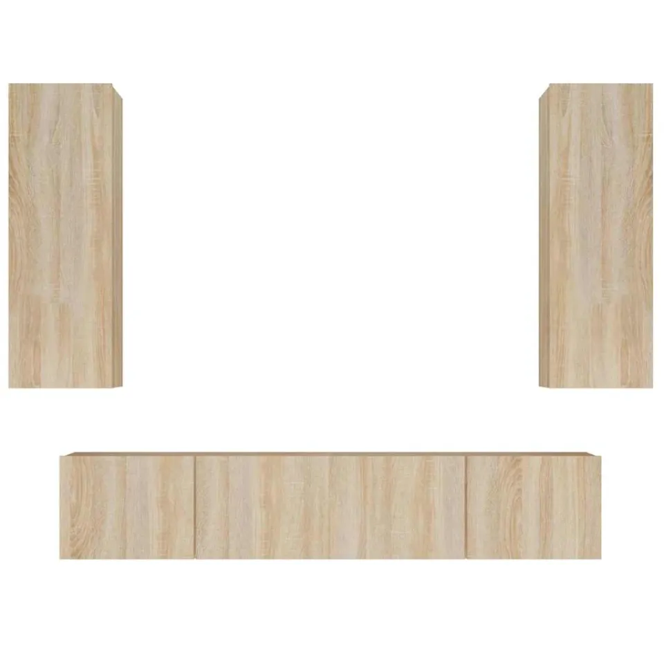 vidaXL 4-delige Tv-meubelset bewerkt hout sonoma eikenkleurig, foto 3
