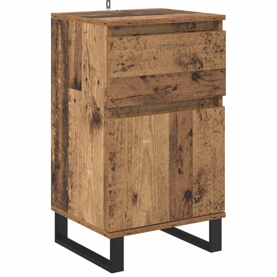 vidaXL Dressoir Oud hout 35 x 40 x 70 cm Bewerkt hout bruin, foto 3