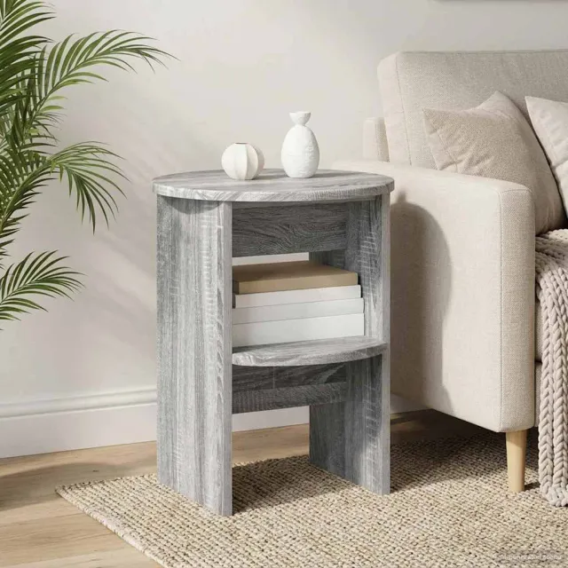 vidaXL Bijzetkast 2 st Grijze Sonoma Ø40 x 50 cm Geconstrueerd hout Grijs