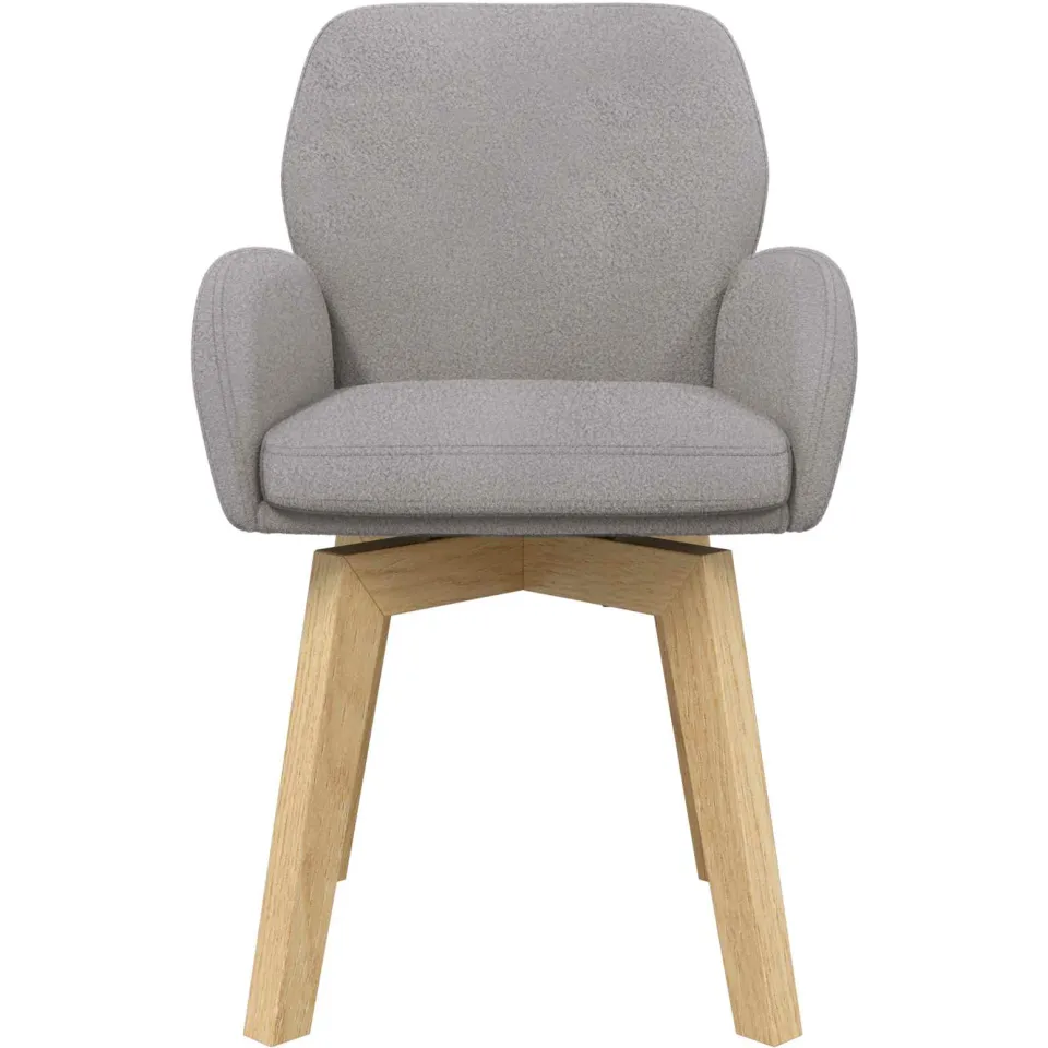 vidaXL Draai Eetstoelen 4 st Bouclé Lichtgrijs 54 x 58 x 87 cm