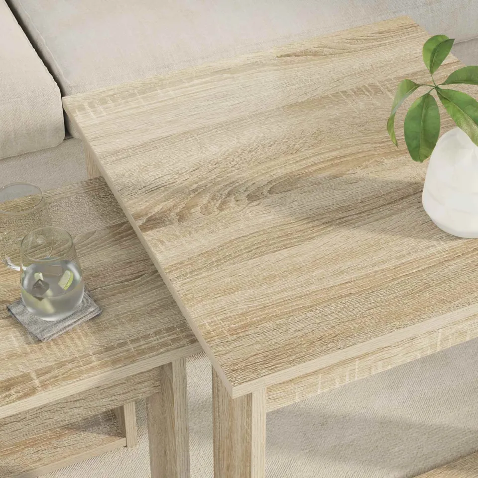 vidaXL Koffietafel Set 2 st Sonoma Eiken 50 x 52 x 42 cm Bewerkt hout, foto 4