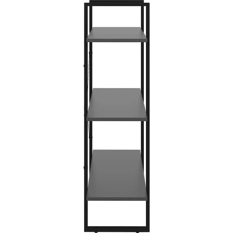vidaXL Boekenkast 80x30x105 cm bewerkt hout grijs, foto 4