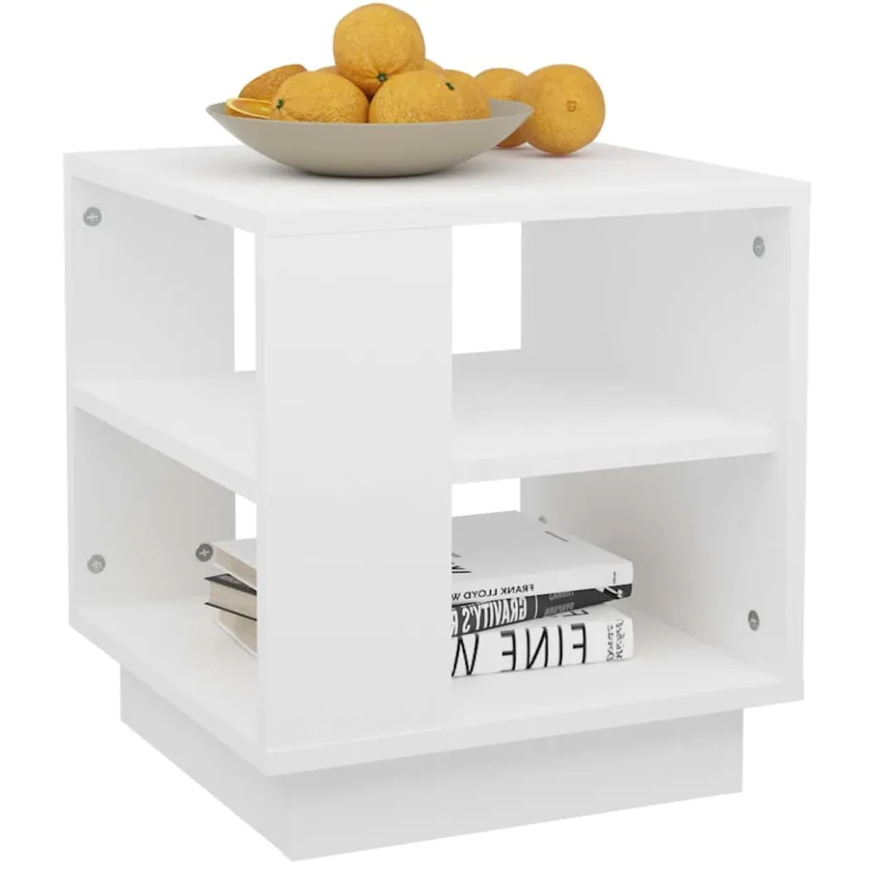vidaXL Salontafel 40x40x43 cm bewerkt hout wit, foto 2