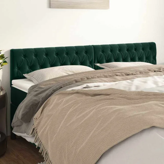 vidaXL Hoofdborden 180x7x78/88 cm fluweel donkergroen
