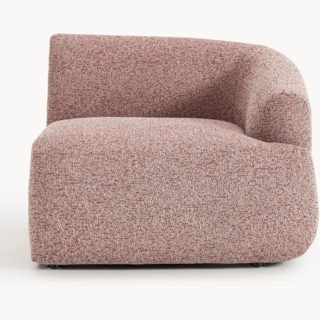 Westwing Collection Bouclé hoekmodule Sofia wijnrood
