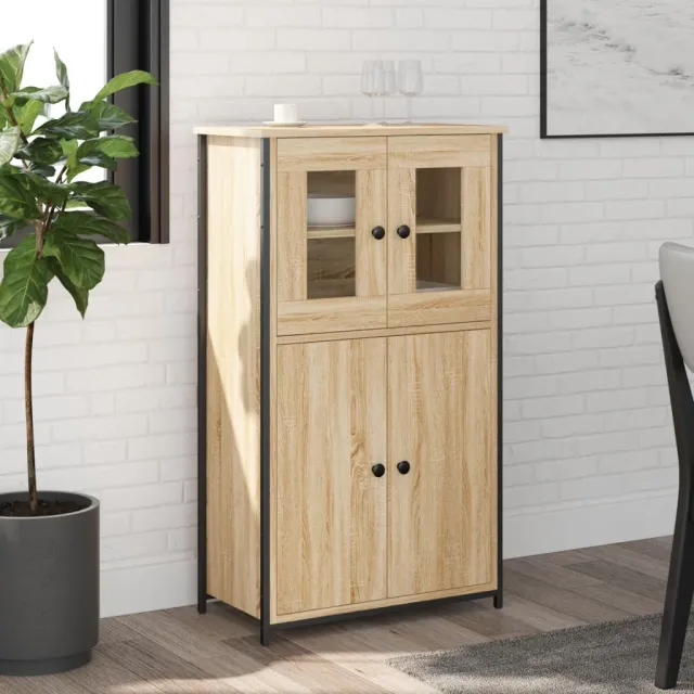 vidaXL Hoge kast 62x32x106,5 cm bewerkt hout sonoma eikenkleurig, foto 2