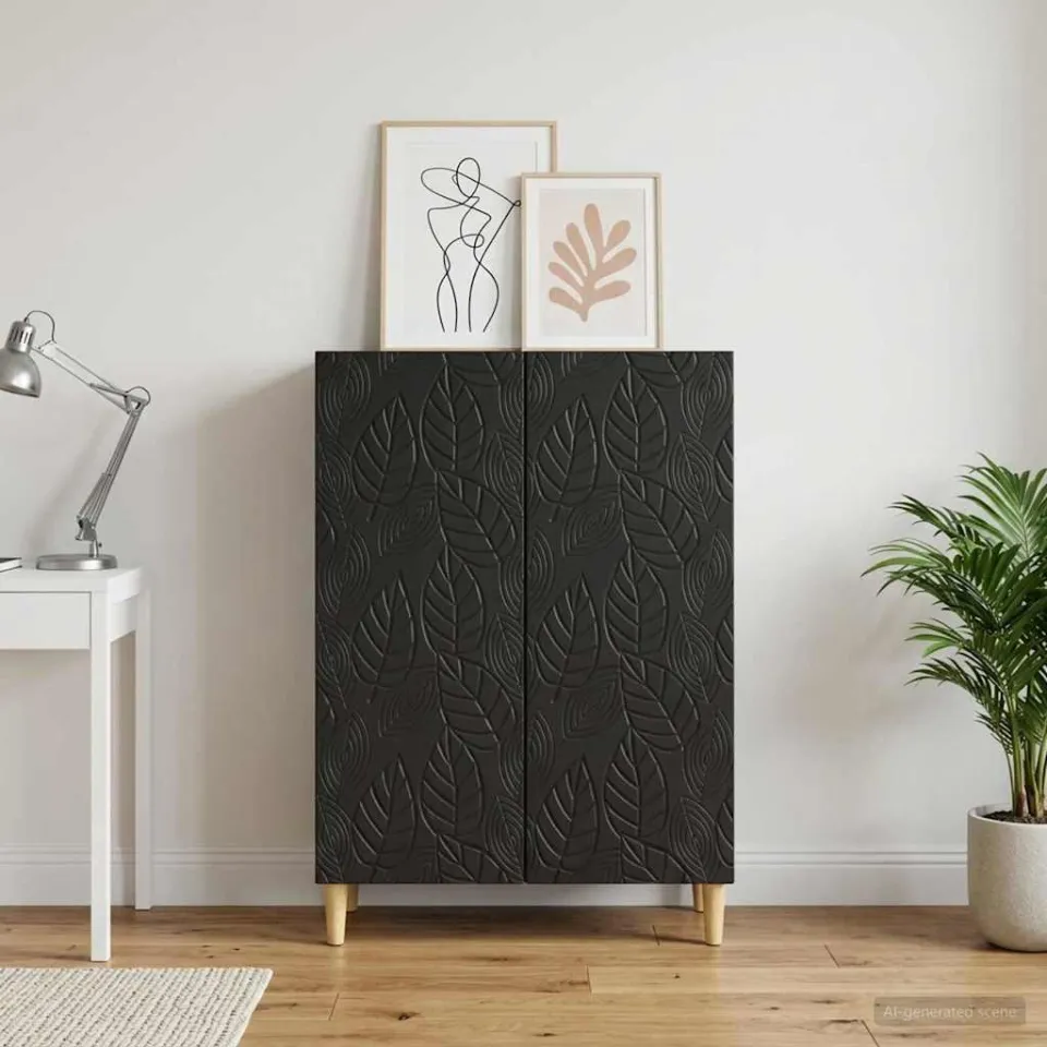 vidaXL Dressoir Zwart 66 x 34,5 x 90 cm Bewerkt hout, foto 3