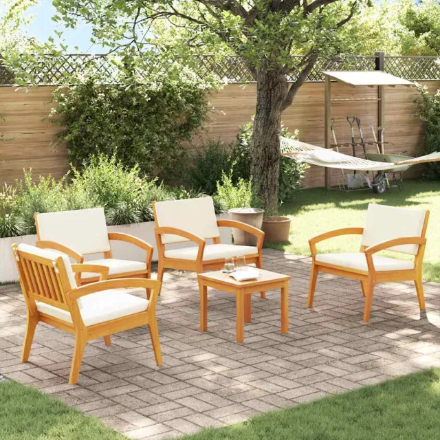 vidaXL Bistroset 5 st Bruin Polyester, foto 2