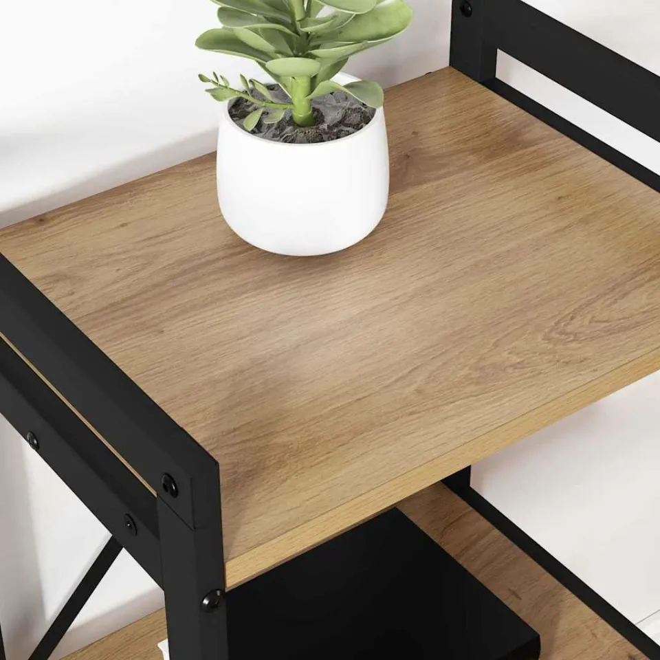 vidaXL Boekenkast 60 x 30 x 85 cm Bewerkt hout Artisan Eiken, foto 4