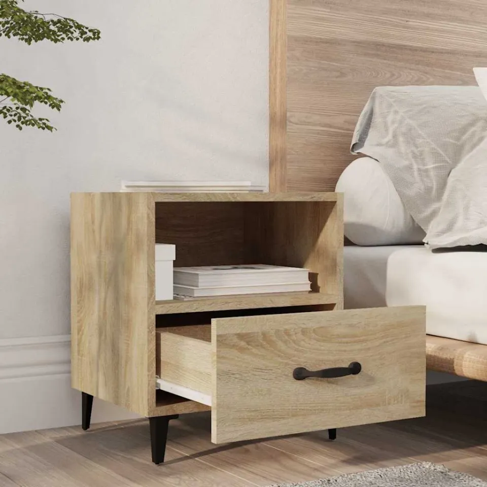 vidaXL Nachtkastje bewerkt hout sonoma eikenkleurig, foto 3