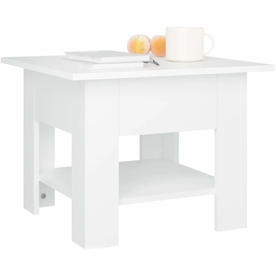 vidaXL Salontafel 55x55x42 cm bewerkt hout wit