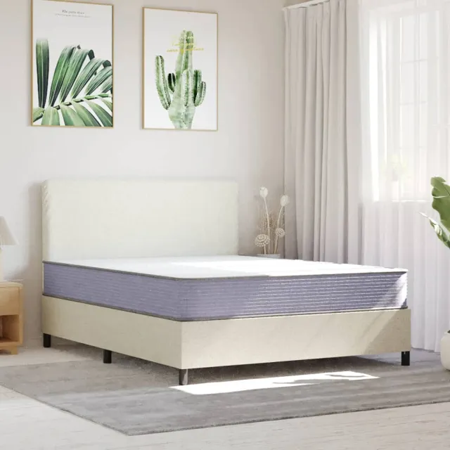 vidaXL Schuimmatras middelzacht 160x200 cm wit