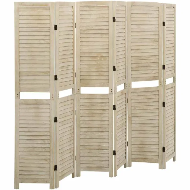 vidaXL Kamerscherm met 6 panelen 210x165 cm massief paulowniahout Bruin
