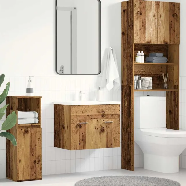 vidaXL Wastafelkast 60x38,5x46 cm bewerkt hout oud houtkleurig Bruin