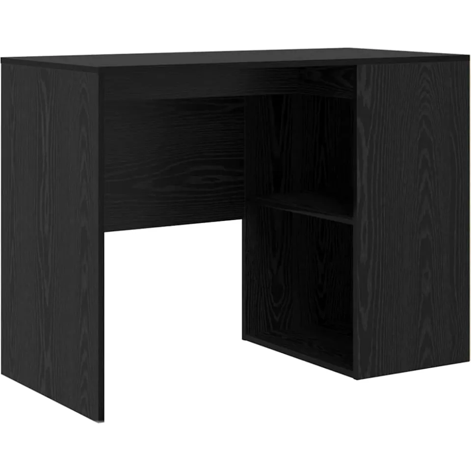 vidaXL Bureau Zwart Eiken 102 x 50 x 75 cm Bewerkt hout, foto 3