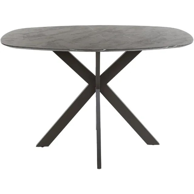 Nest of Nora Bartafel Keukenbar met kruispoot Jorin - Deens Ovaal 140 cm - Grafiet Zwart