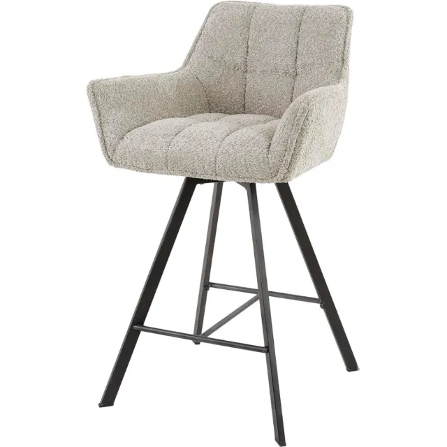 Fraaai Ramon draaibare barstoel - 69 cm - boucle - zand