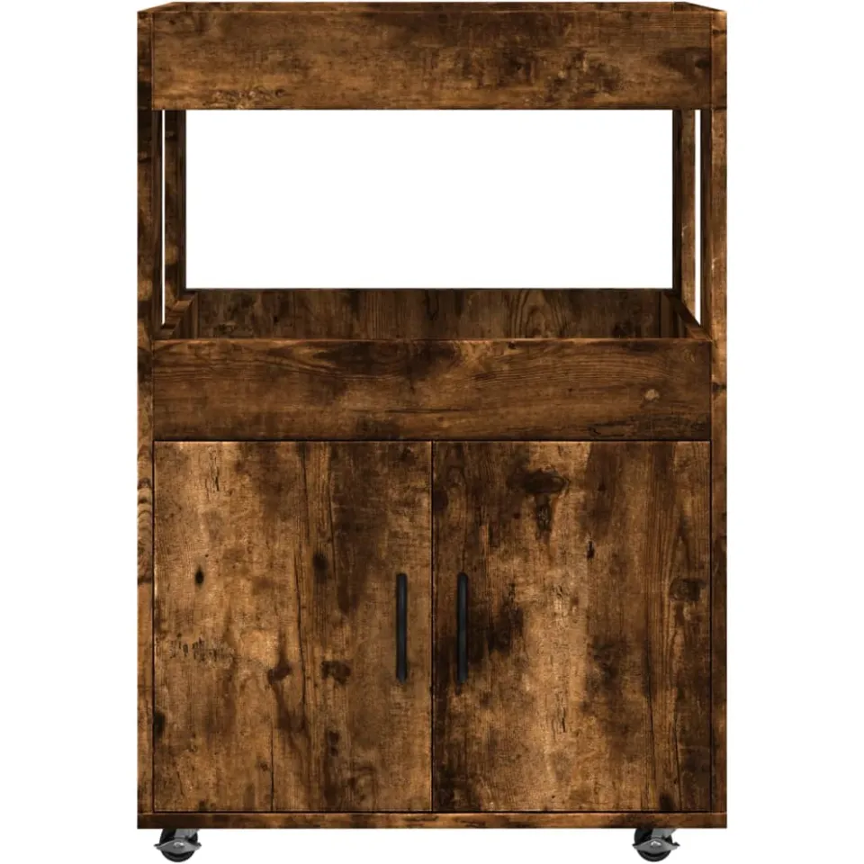 vidaXL Drankkar 60x39,5x89 cm bewerkt hout gerookt eikenkleurig, foto 3