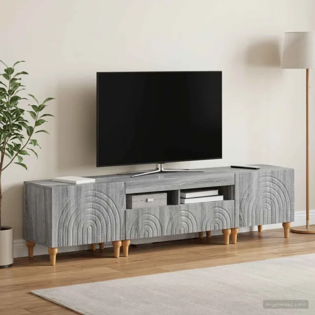 vidaXL 3-delige LED TV-kast Grijs Sonoma Bewerkt hout, foto 2