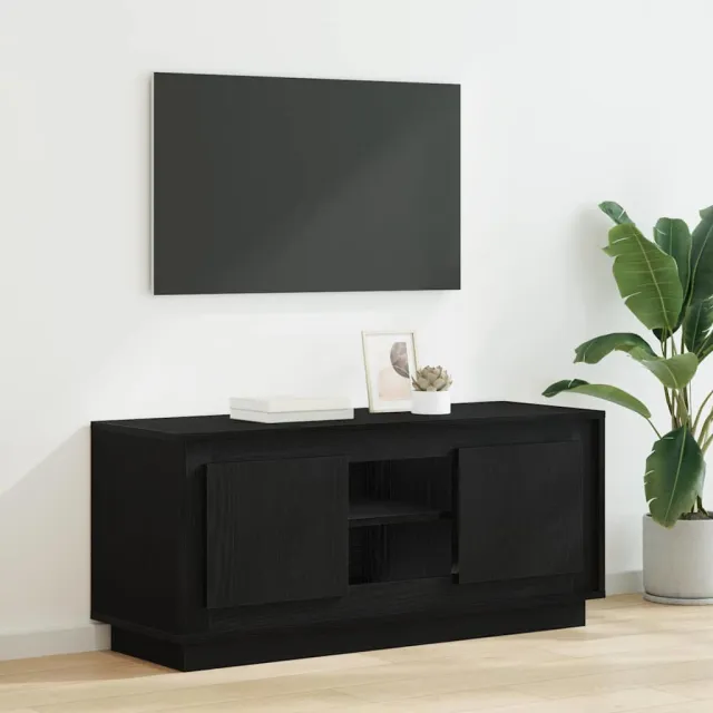 vidaXL TV-kast 102 x 35 x 45 cm Zwart Eiken Bewerkt hout, foto 2