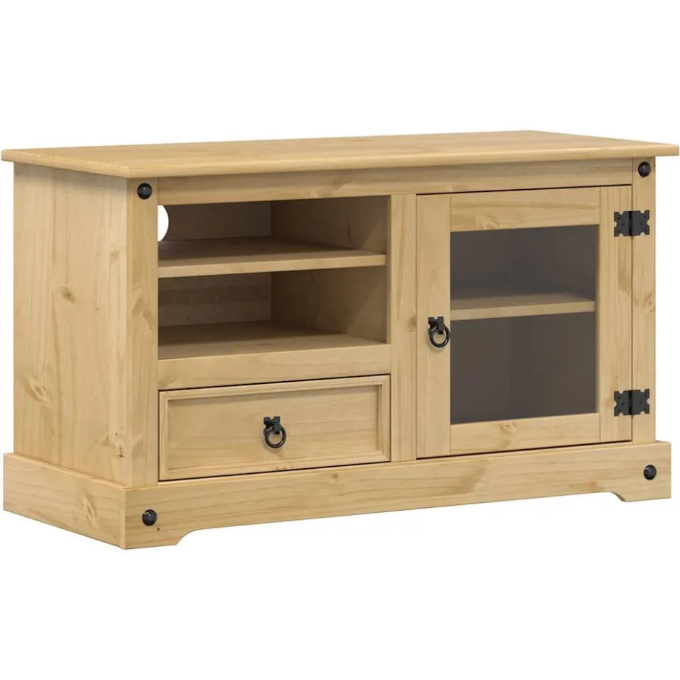 vidaXL Tv-meubel Corona 100x45x58 cm massief grenenhout bruin, foto 3