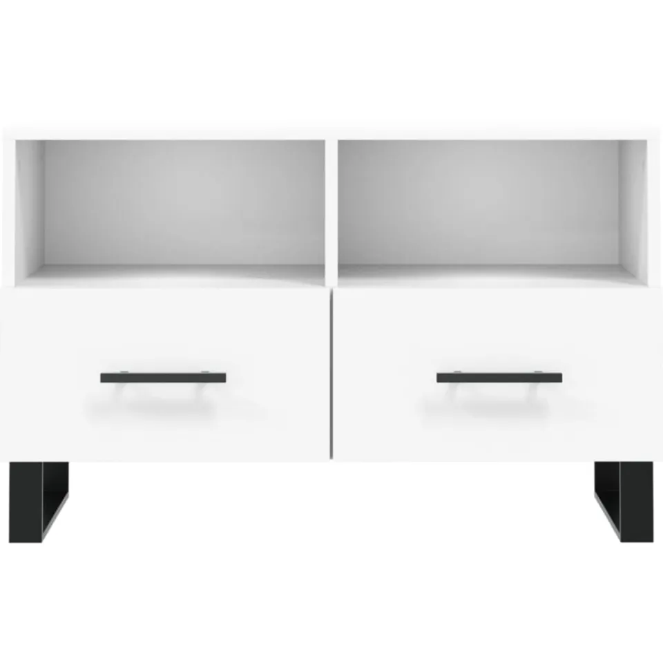 vidaXL Tv-meubel 80x36x50 cm bewerkt hout wit