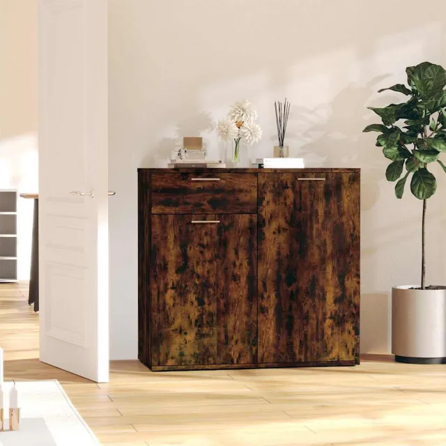 vidaXL Dressoir 80x36x75 cm bewerkt hout gerookt eikenkleurig Bruin