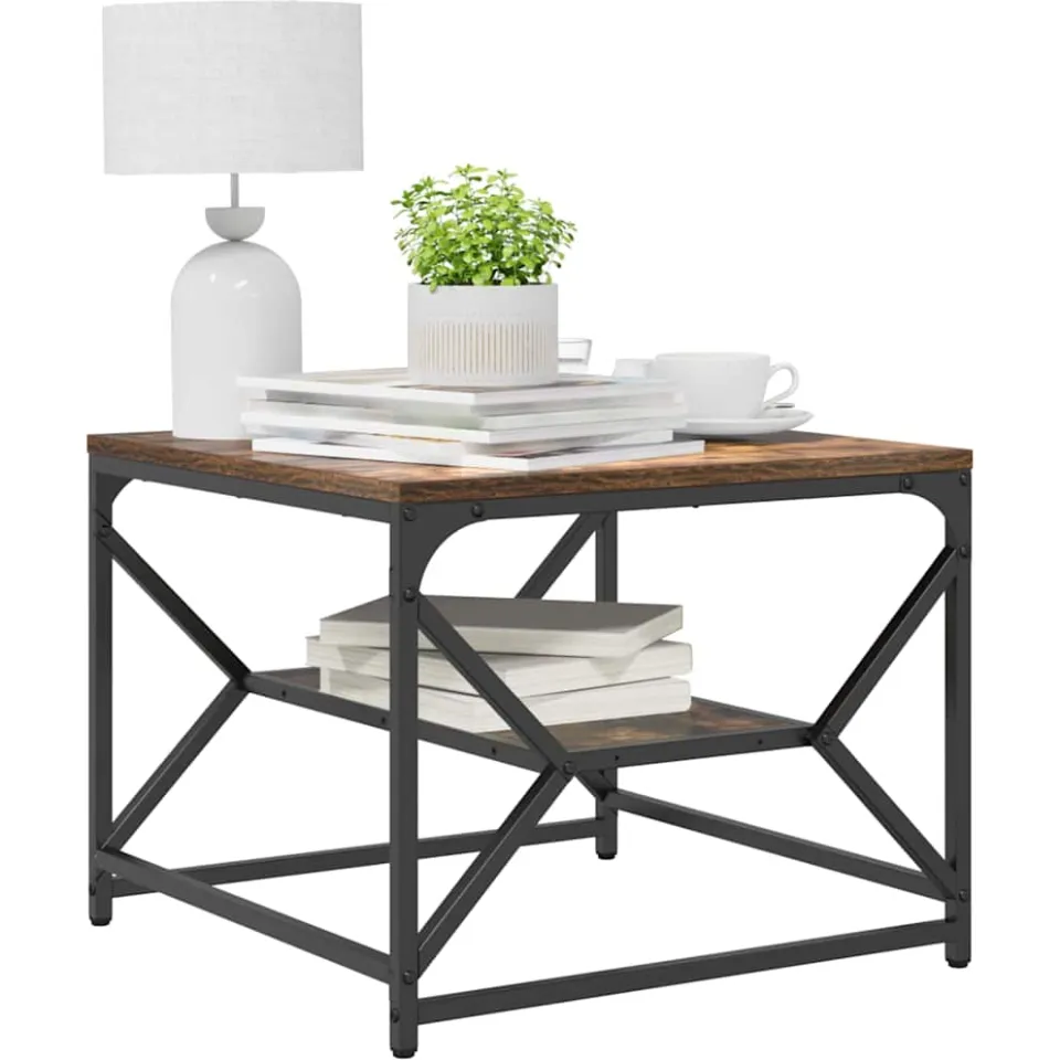 vidaXL Salontafel Gerookt eiken 51 x 50 x 40 cm Bruin
