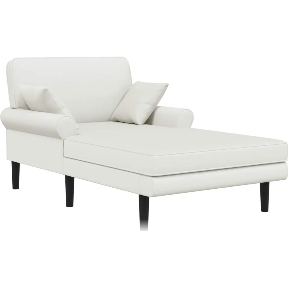 vidaXL Chaise longue Wit Kunstleer
