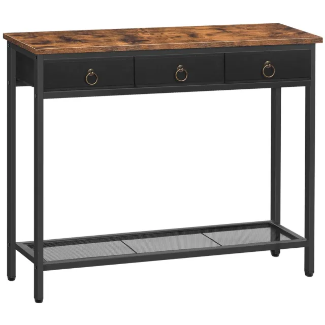 Corenia Smalle Sidetable – Smalle Tafel – Halmeubel – Opbergtafel – Retro Design – 100 X 25 Cm – Houtfineer Met Metaal Hetzelfde als afbeelding