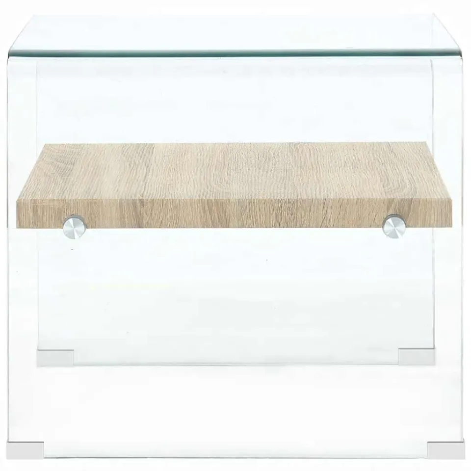 vidaXL Salontafel 50x50x45 cm gehard glas transparant transparent, foto 3