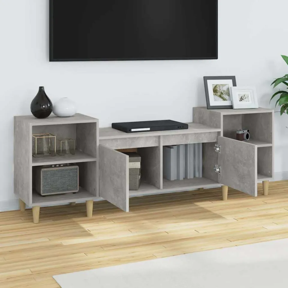vidaXL Tv-meubel 160x35x55 cm bewerkt hout betongrijs grijs, foto 4