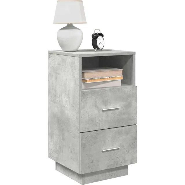 vidaXL Nachtkastjes 2 st met 2 lades 36x36x68 cm betongrijs