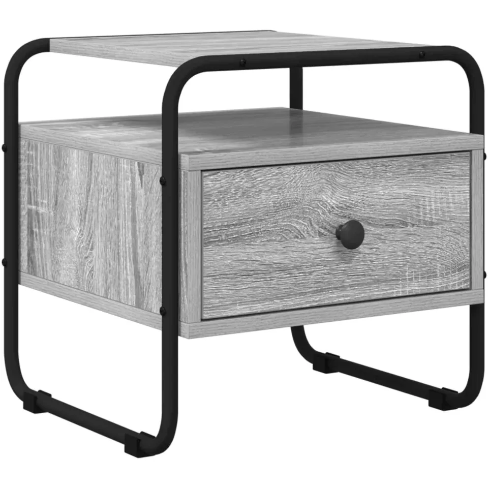 vidaXL Nachtkastje Grijs Sonoma 40 x 39.5 x 40 cm Bewerkt hout, foto 3