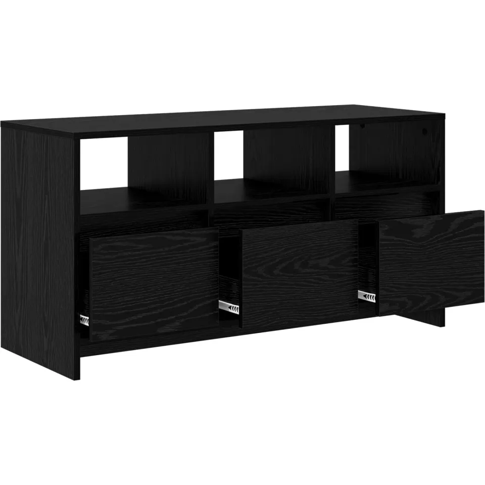 vidaXL Tv-meubel 102 x 37,5 x 52,5 cm Zwart eiken Bewerkt hout