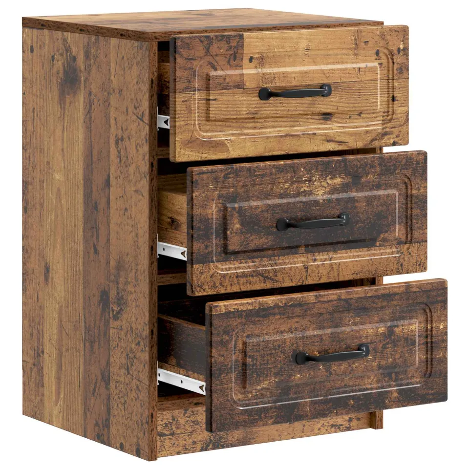 vidaXL Nachtkastje Oud hout 43 x 41 x 63,5 cm Bewerkt hout bruin, foto 3