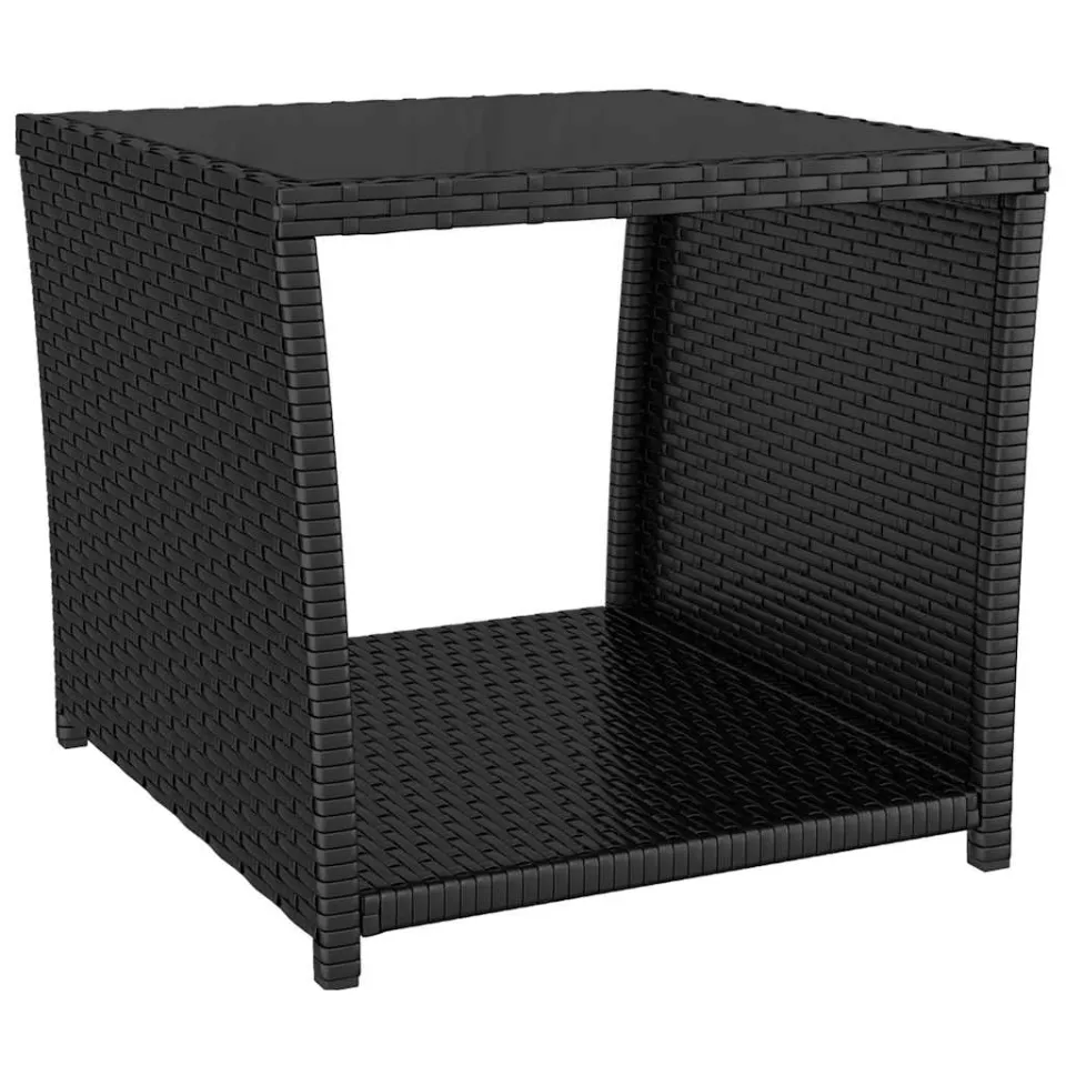 vidaXL 3-delige Tuinset met kussens poly rattan zwart, foto 3