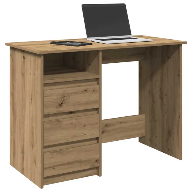 vidaXL Bureau 102x50x75 cm bewerkt hout artisanaal eikenkleurig Bruin