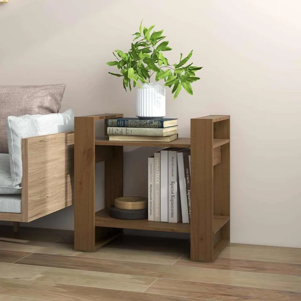 vidaXL Boekenkast/kamerscherm 60x35x57 cm massief hout honingbruin bruin, foto 3