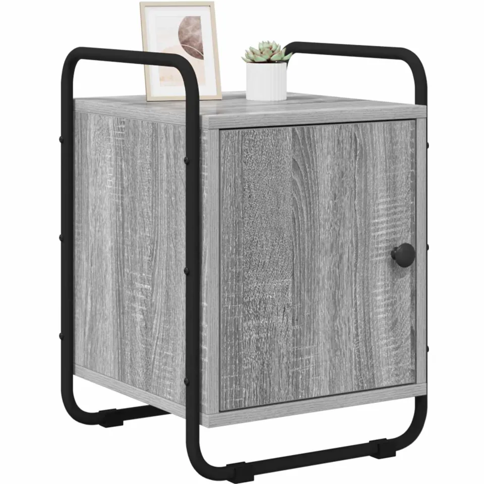 vidaXL Nachtkastje Grijs Sonoma 35 x 36.5 x 50 cm Bewerkt hout