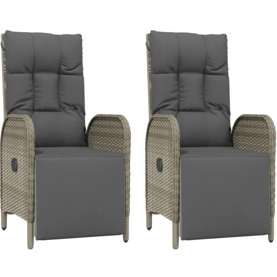 vidaXL 7-delige Tuinset met kussens poly rattan grijs, foto 4