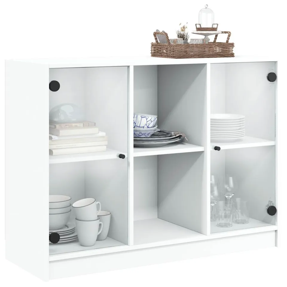 vidaXL Dressoir 102x37x75,5 cm bewerkt hout wit, foto 4