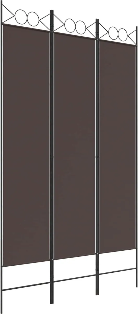 vidaXL Kamerscherm met 3 panelen 120x200 cm stof bruin, foto 2