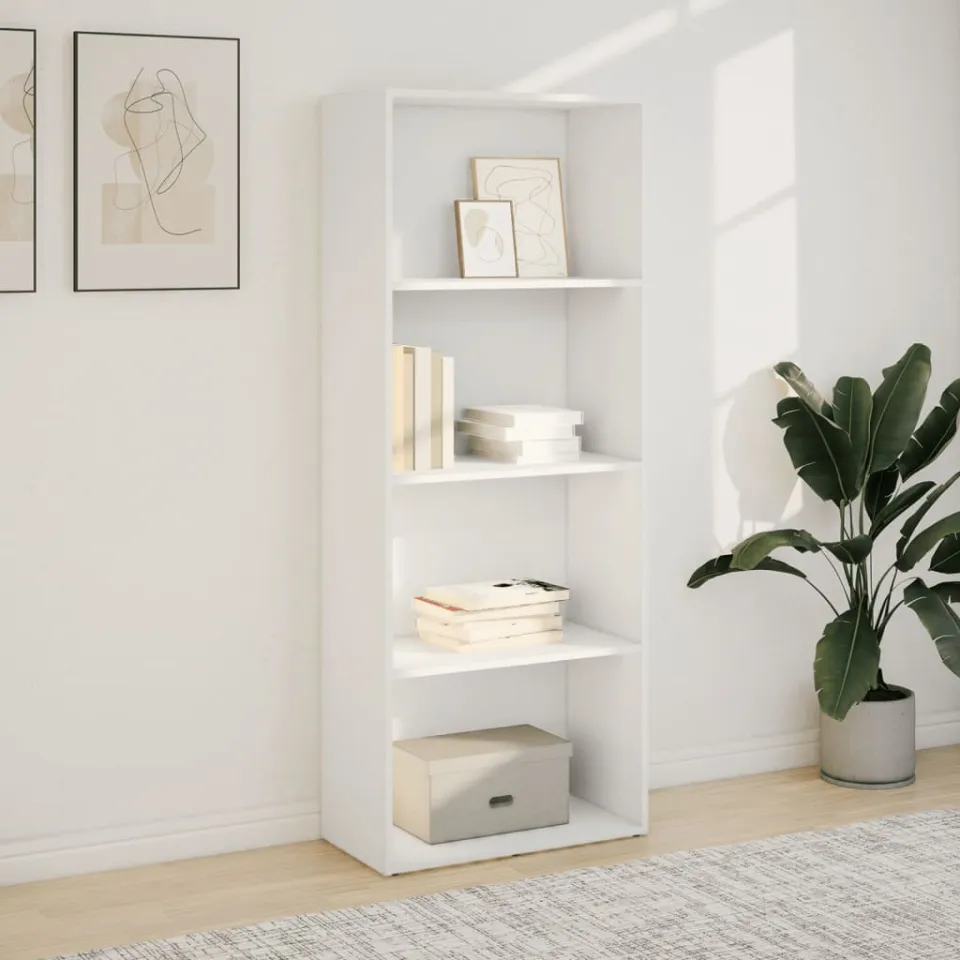 vidaXL Boekenkast 60x30x152 cm bewerkt hout wit, foto 2
