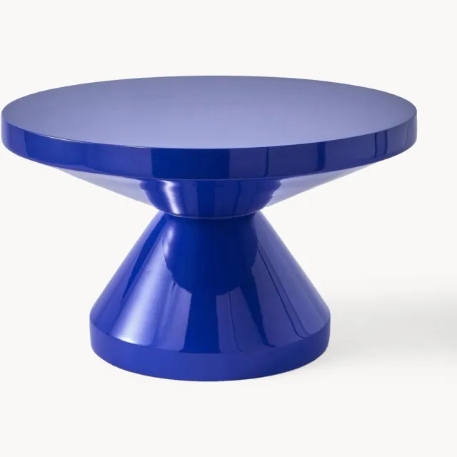 POLSPOTTEN Ronde salontafel Zig Zag Blauw